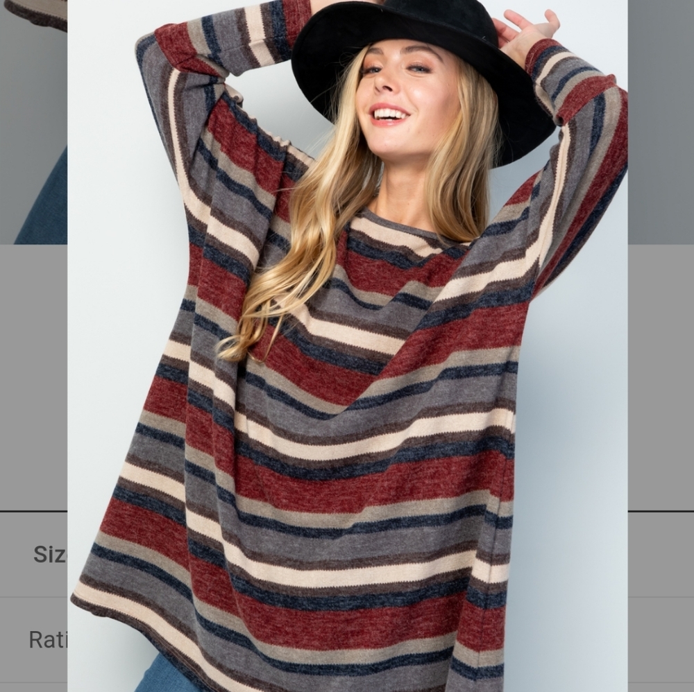 ποΈ Multi Striped Oversized Sweater - Picture 3 of 11